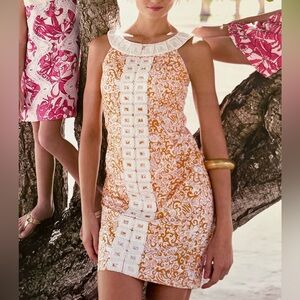 NWOT Lilly Pulitzer Jubilee Angie Harmon OJ orange white beaded shift 8 $328
